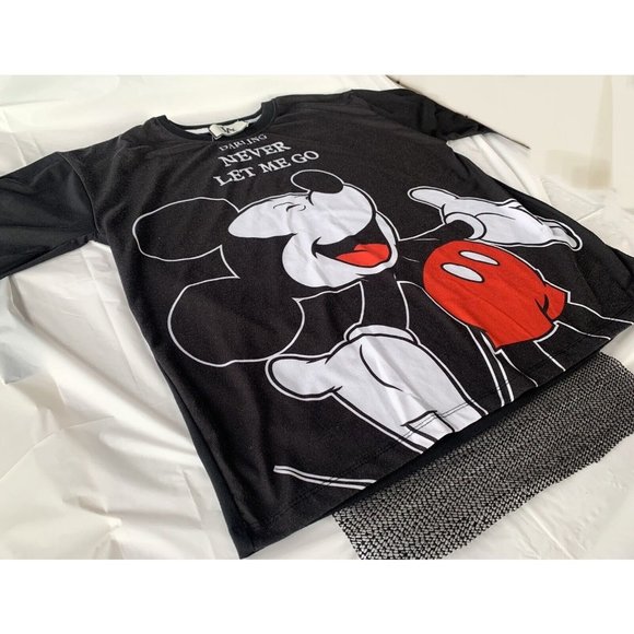 VTG 90s Disney Mickey Darling Never Let Me Go Sngle Stch Tee Adult L Unisex RARE - Picture 2 of 6